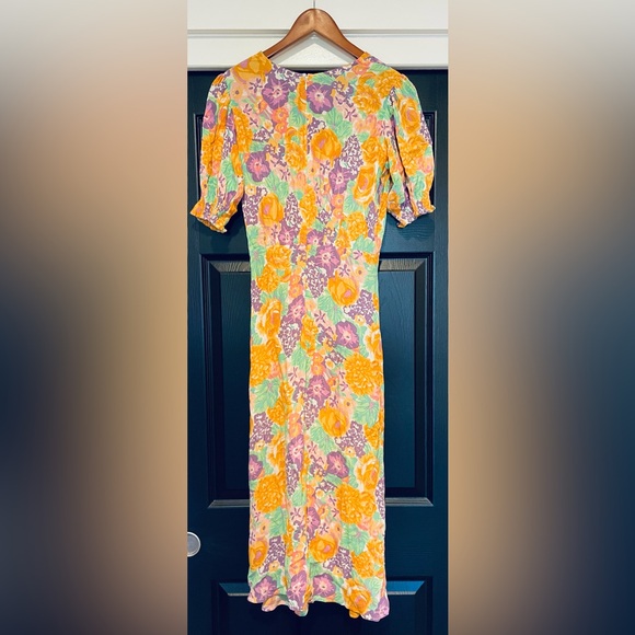 Faithfull The Brand Marie Louise midi Ade floral print Dress 6 - Picture 4 of 6